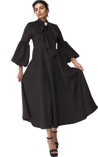 Plus Size Modest Clergy Dress with Bell Sleeves – 4846W by Tally Taylor