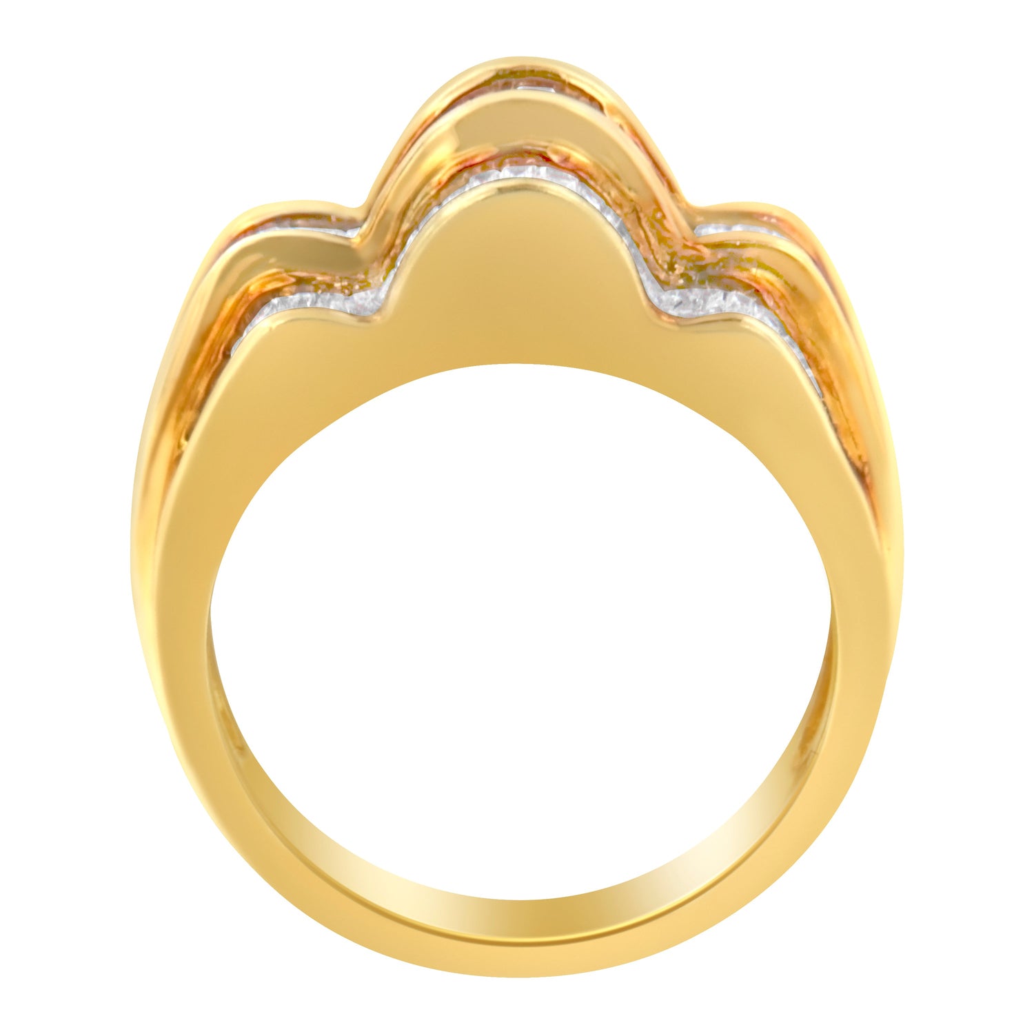 14KT Yellow Gold Diamond Multi-Row Band Ring (1 1/4 cttw, H-I Color, SI1-SI2 Clarity) by Bids.com