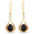 0.86 Carat Genuine Blue Sapphire and White Diamond 14K Yellow Gold Earrings  DestGlow