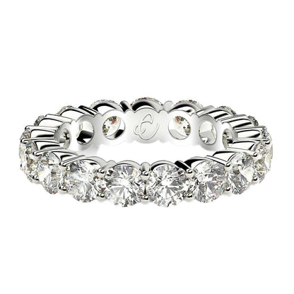 Round Cut Lab Grown Diamond Eternity Ring in 14k White Gold (3 cttw FG/VS2) by Bids.com