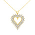 14K Yellow Gold .925 Sterling Silver 4 cttw Round-cut Diamond Cluster Heart Pendant Necklace (K-L Color, I1-I2 Clarity) by Bids.com