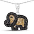 0.89 Carat Genuine Black Diamond and Yellow Diamond .925 Sterling Silver Pendant by Bids.com