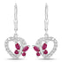 0.59 Carat Genuine Ruby and Created White Sapphire .925 Sterling Silver Earrings  DestGlow