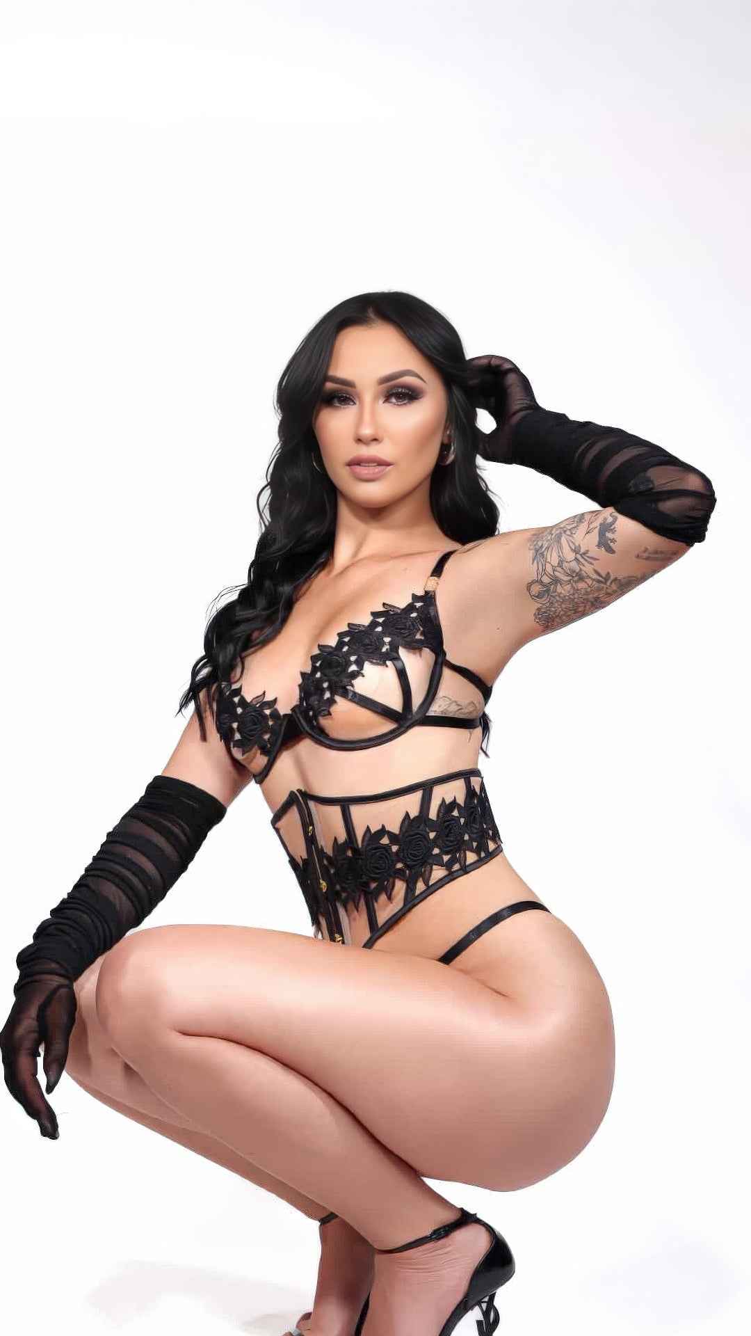 Ebony Rose 3-Piece Waspie Short Set