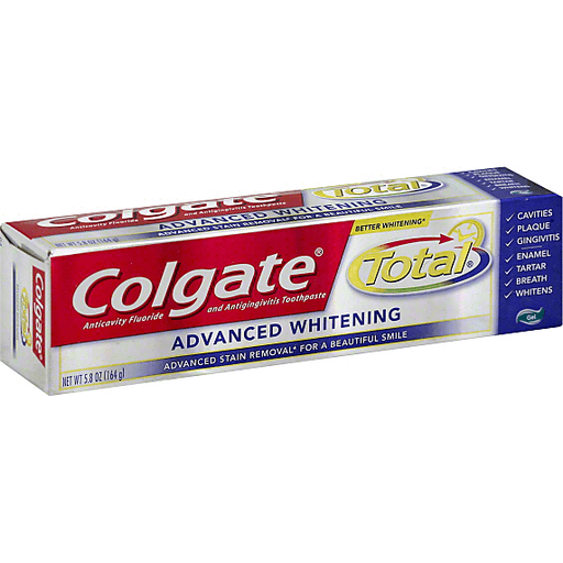 Colgate Total Toothpaste, Anticavity Fluoride And Antigingivitis, Advanced Whitening, Gel by Pasteur Pharmacy