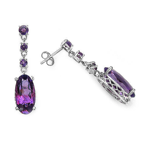 9.63 Carat Genuine Amethyst .925 Sterling Silver Earrings  DestGlow