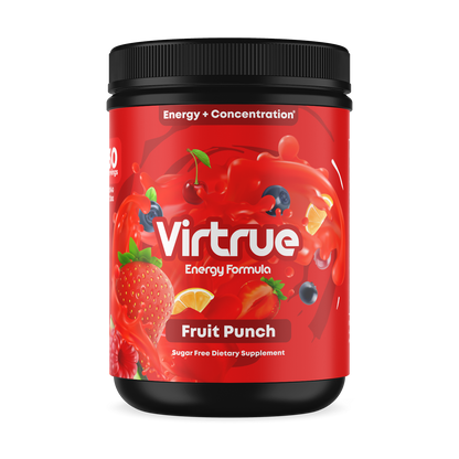 Fruit Punch Pre-Workout Energy Powder + Focus Boost &amp; Hydration | Sugar Free