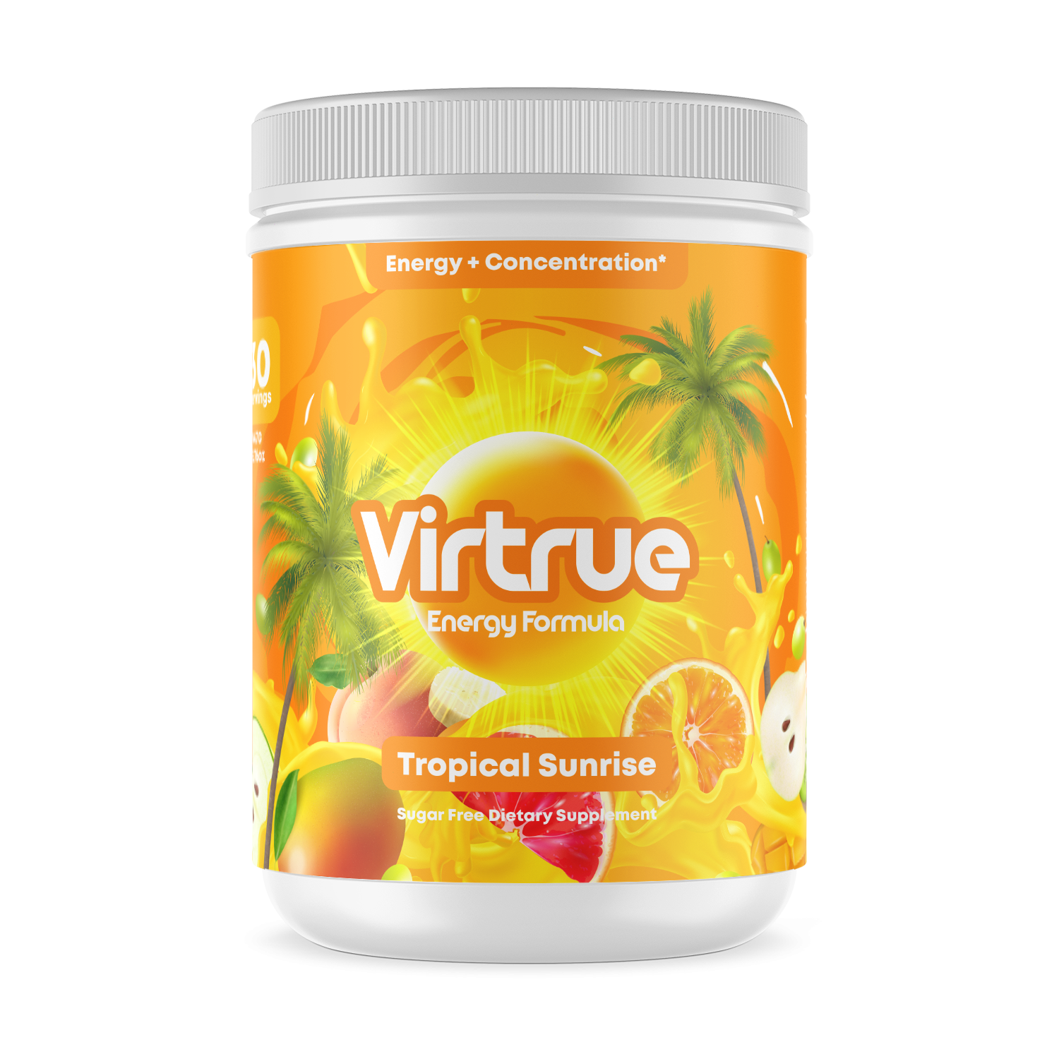 Tropical Sunrise Pre-Workout Energy Powder + Focus Boost &amp; Hydration | Sugar Free