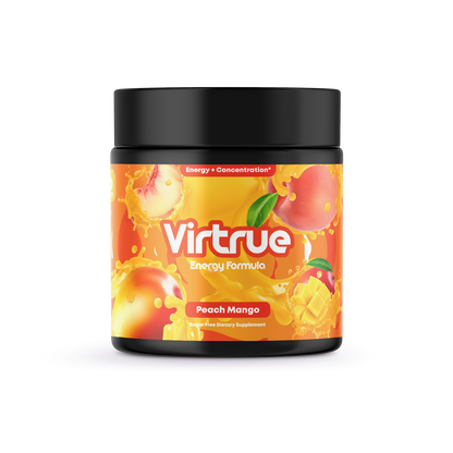Peach Mango Pre-Workout Energy Powder + Focus Boost &amp; Hydration | Sugar Free by Virtrue