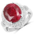 8.64 Carat Dyed Ruby & White Topaz .925 Sterling Silver Ring by Bids.com
