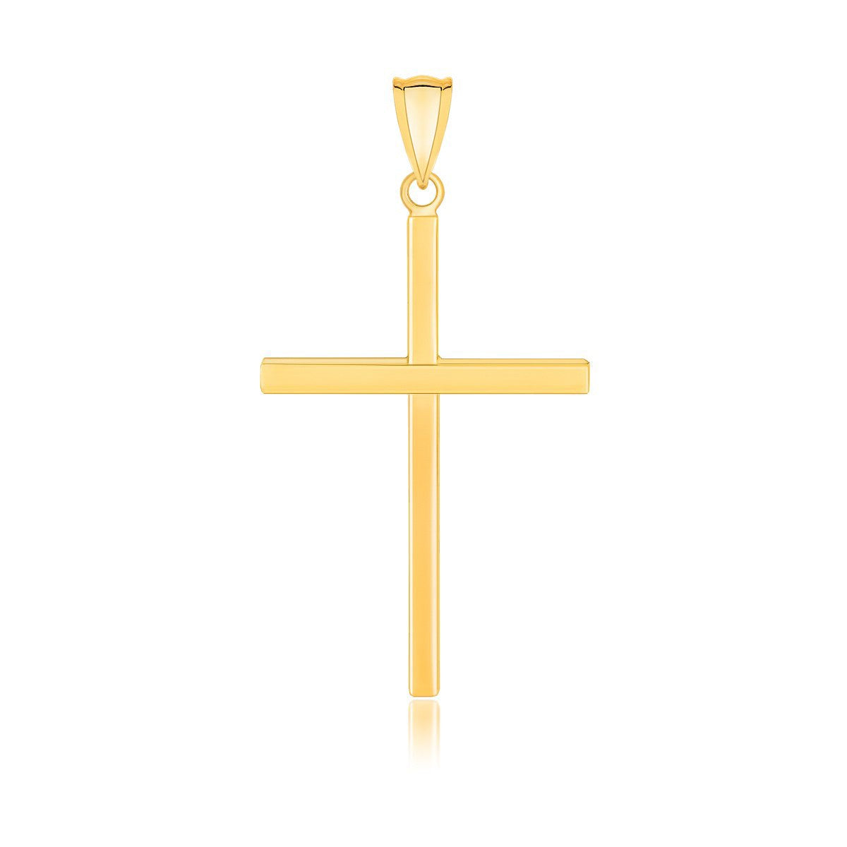 14k Yellow Gold Polished Flat Cross Pendant by Bids.com