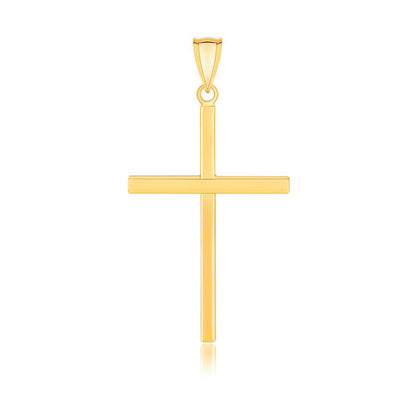 14k Yellow Gold Polished Flat Cross Pendant by Bids.com