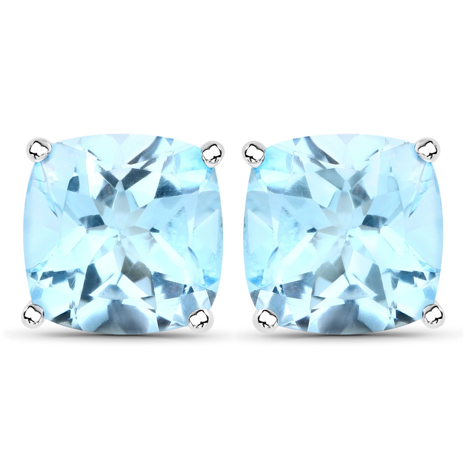 6.80 Carat Genuine Blue Topaz .925 Sterling Silver Earrings  DestGlow