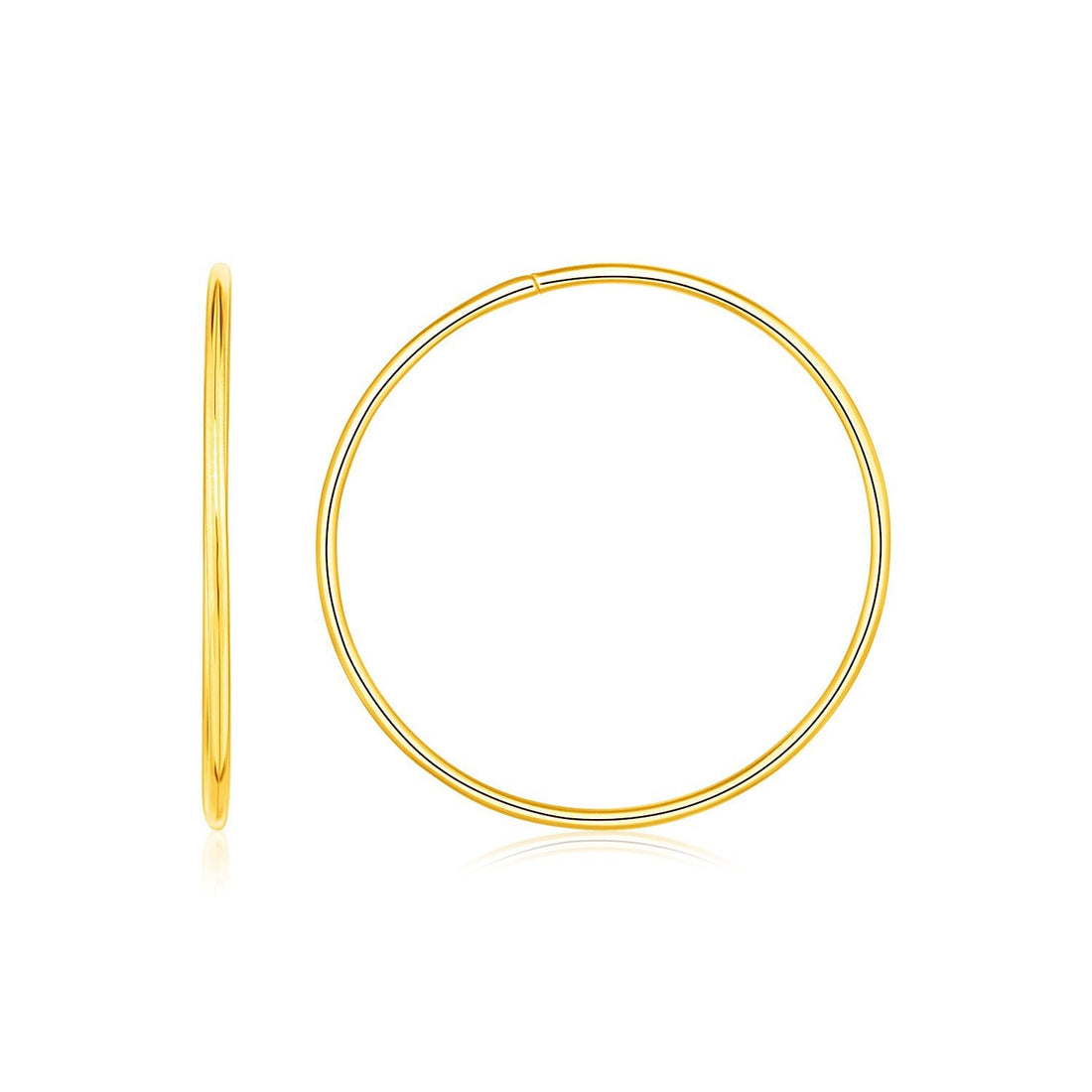 Endless Hoop Style Earrings in 14K Yellow Gold by Bids.com