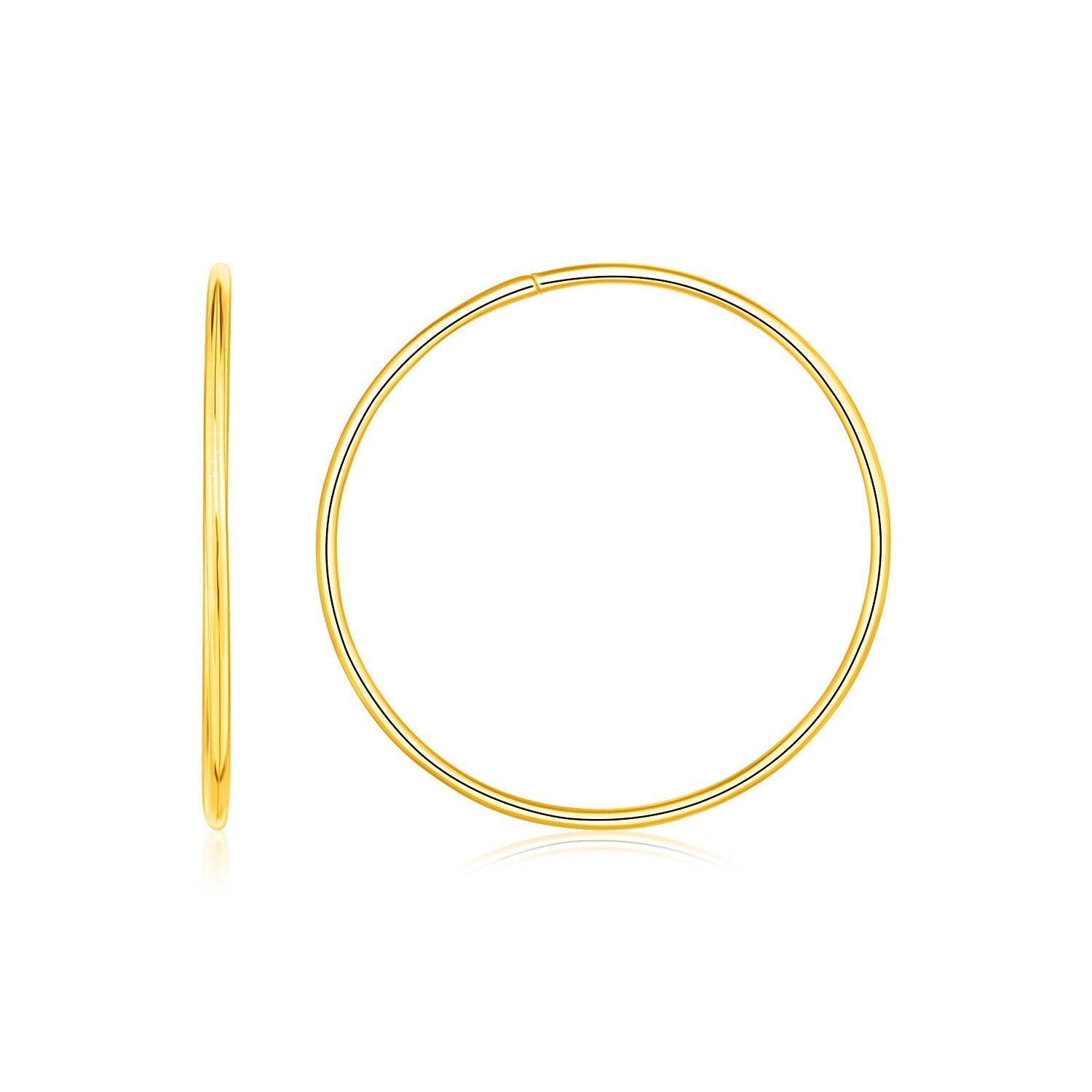 Endless Hoop Style Earrings in 14K Yellow Gold by Bids.com