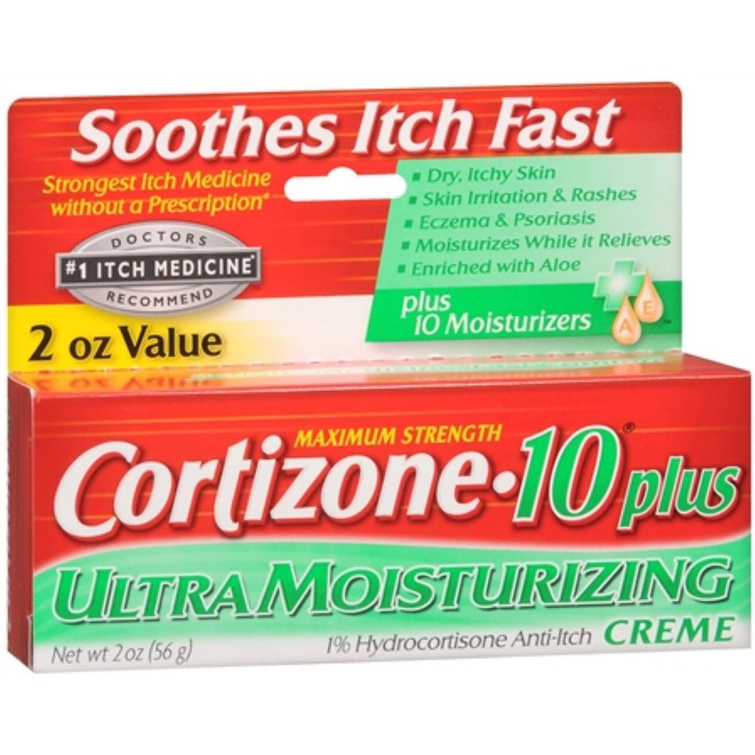 Cortizone 10 Plus Ultra Moisturizing Creme, Maximum Strength, 2 Oz by Pasteur Pharmacy