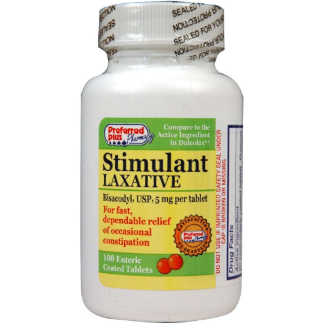 Preferred Plus Bisacodyl Laxante Estimulante 5 Mg Comprimidos 100 Ea (Pack De 4) 