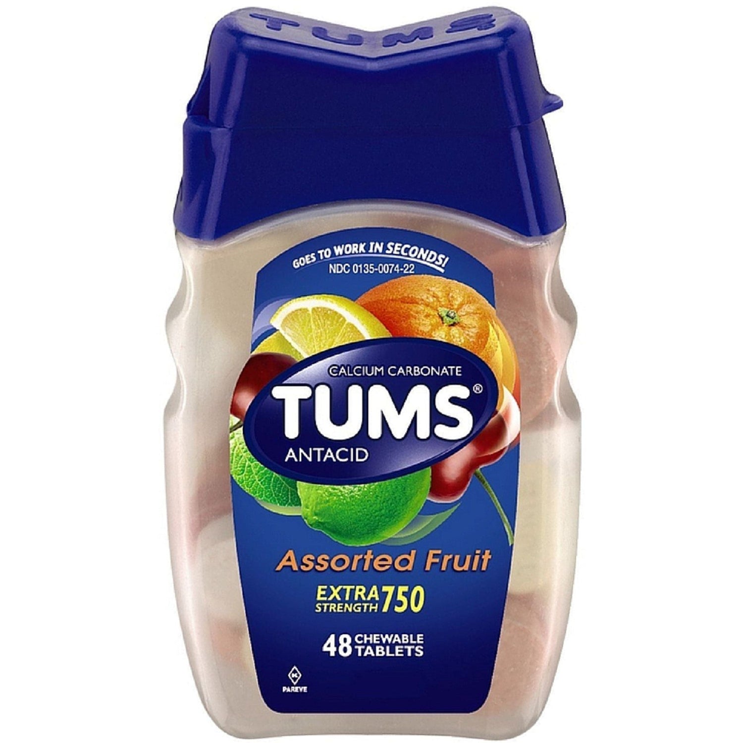 Tums Chewable Antacid Tablets For Extra Strength Heartburn Relief, Assorted Fruit Flavors by Pasteur Pharmacy