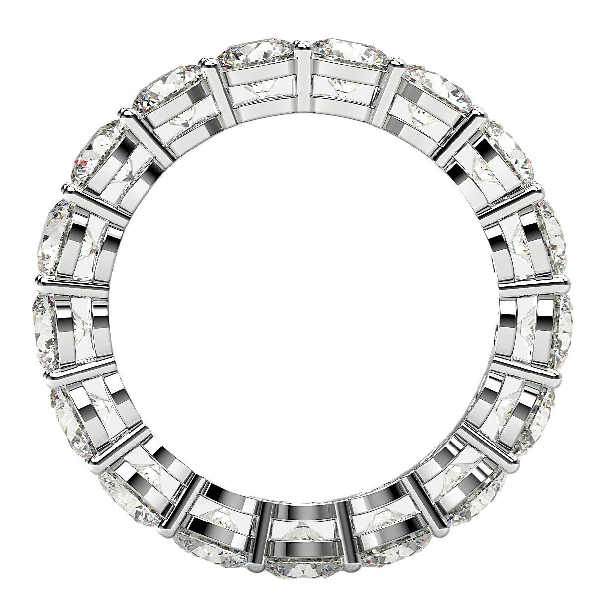 Round Cut Lab Grown Diamond Eternity Ring in 14k White Gold (3 cttw FG/VS2) by Bids.com
