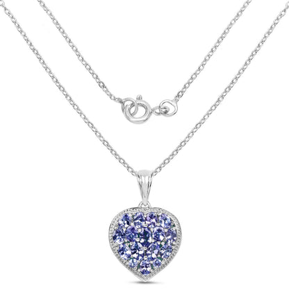 9.79 Carat Genuine Amazonite &amp; Tanzanite .925 Sterling Silver Pendant by Bids.com