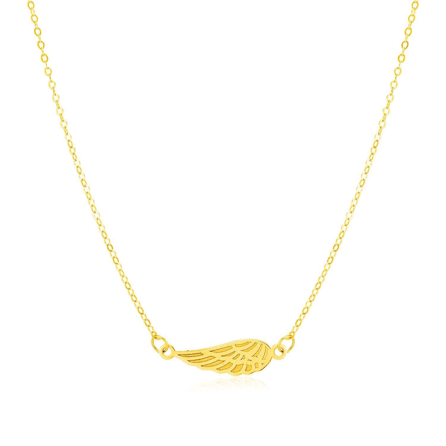 14K Yellow Gold Angel Wing Necklace by Bids.com