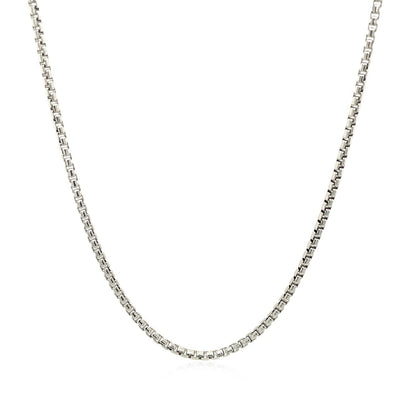 Sterling Silver Rhodium Plated Round Box Chain 1.5mm by Bids.com