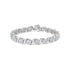 14K White Gold 7 3/8 Cttw Round Brilliant Diamond Floral Cluster and S Link Bracelet (H-I Color, SI2-I1 Clarity) - 7" Inches by Bids.com