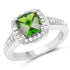 1.67 Carat Genuine Chrome Diopside & White Topaz .925 Sterling Silver Ring by Bids.com