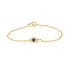 10K Yellow Gold Blue Sapphire and Diamond Accent Evil Eye Station Link Bracelet (H-I Color, I1-I2 Clarity) - Size 7" by Bids.com