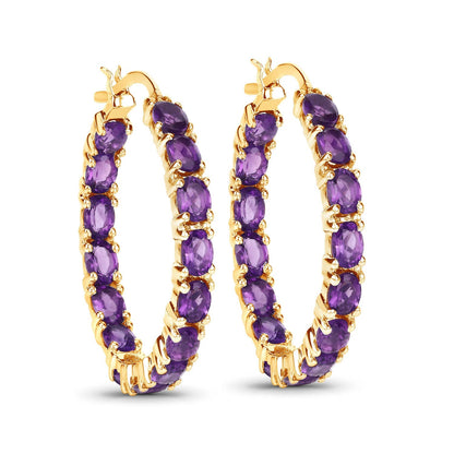 4.80 Carat Genuine Amethyst .925 Sterling Silver Earrings  DestGlow