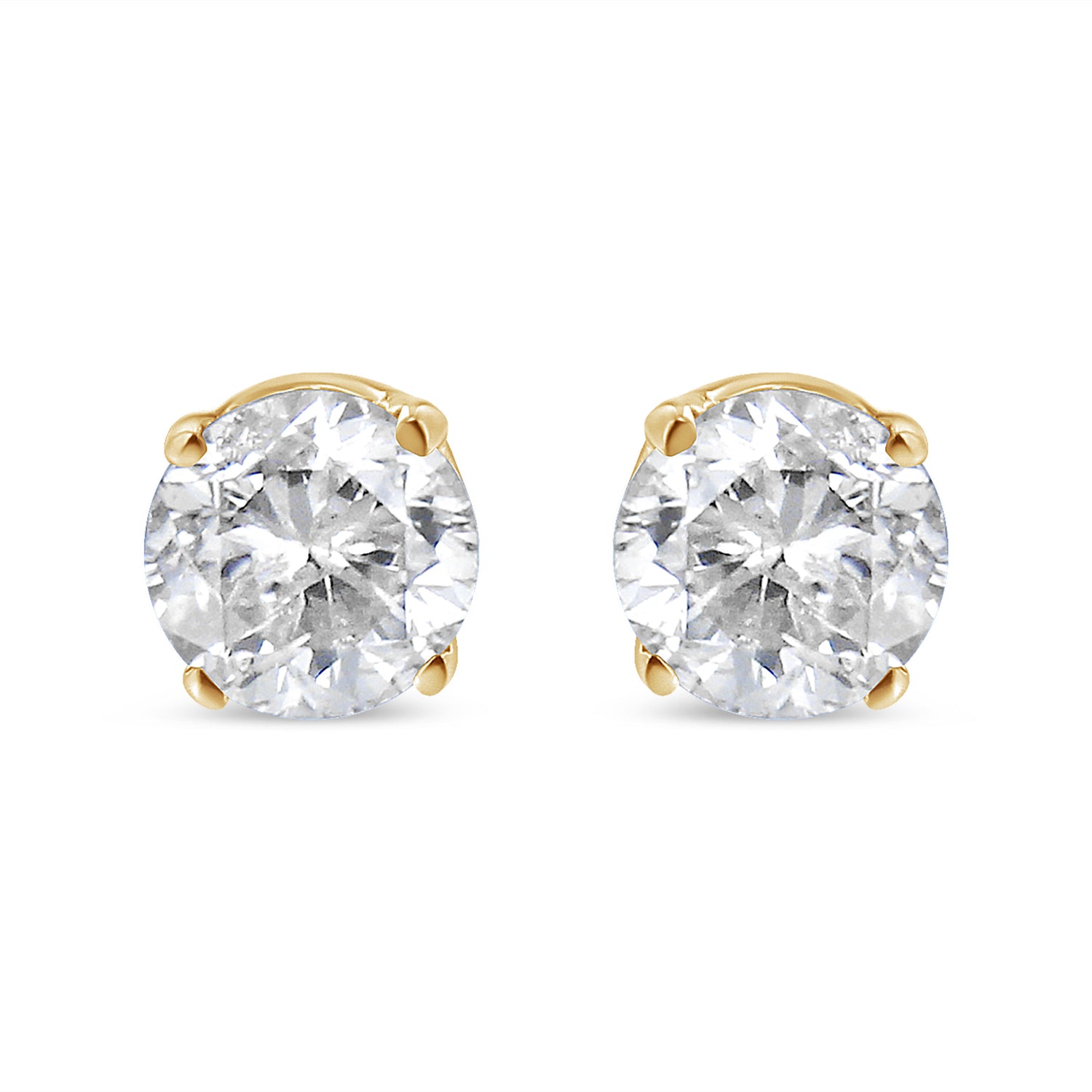 14K Yellow Gold 1/2 Cttw Round-Cut Diamond Solitaire Stud Earrings (O-P Color, SI2-I1 Clarity) by Bids.com
