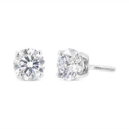 14K White Gold 1-1/2 Cttw Round Brilliant-Cut Diamond Classic 4-Prong Stud Earrings with Screw Backs (H-I Color, I1-I2 Clarity) by Bids.com