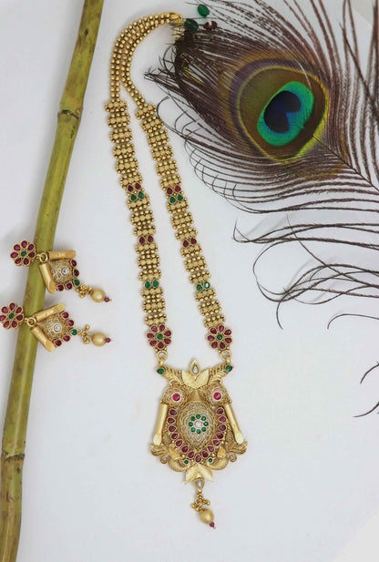 Joban Fashion Brass With Rajwadi Polish Necklace Set
