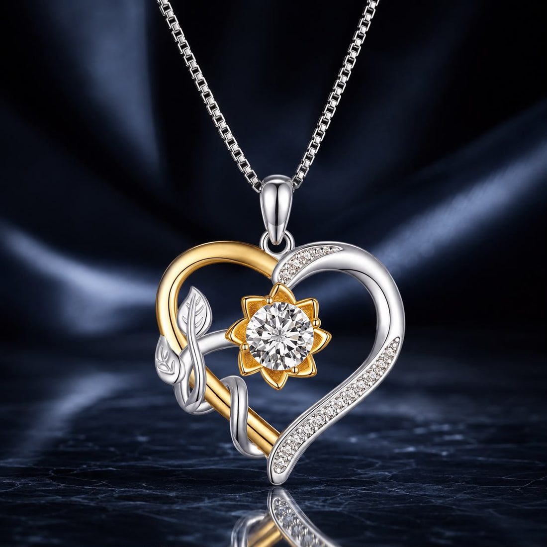 925 Sterling Silver Plated Gold Moissanite Necklace with Pavé Setting for Women  DestGlow