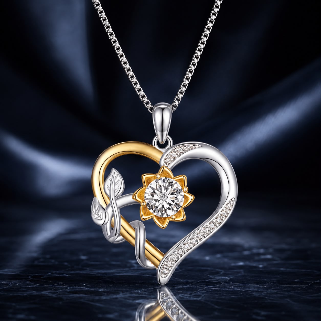 925 Sterling Silver Plated Gold Moissanite Necklace with Pavé Setting for Women  DestGlow