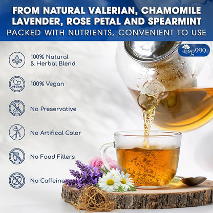 Premium Valerian Tea, Improve Digestion, Support Brain, Weight, Skin and Sleep by FreshDrinkUS - Natural and Premium Herbal Tea