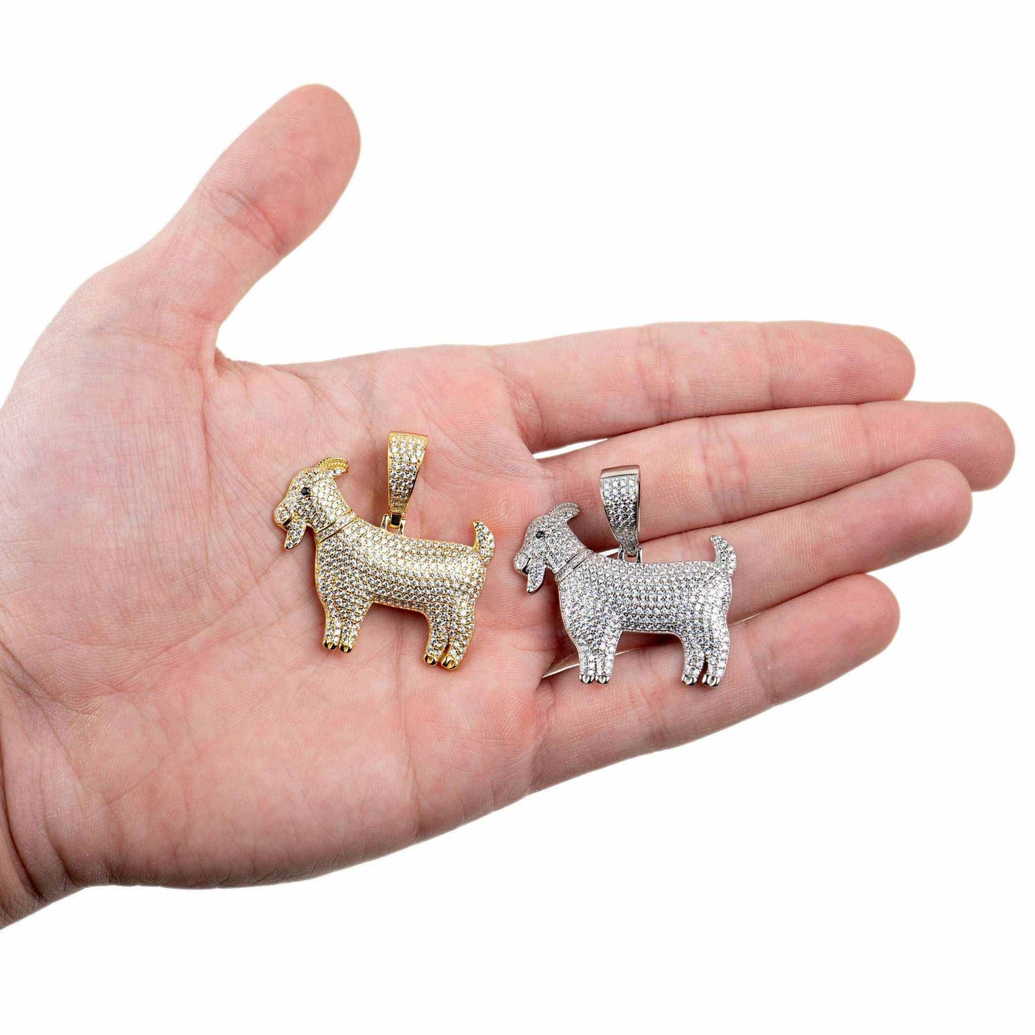 Iced GOAT Pendant 925 Sterling Silver - DestGlow