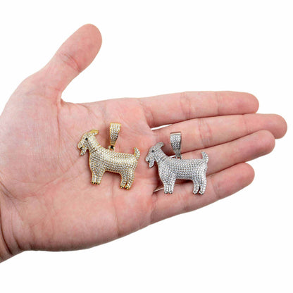 Iced GOAT Pendant 925 Sterling Silver - DestGlow