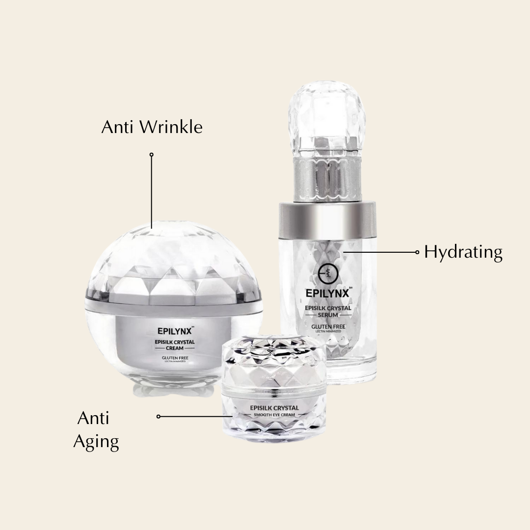 Wrinkle Smoothing Hydration Set for Sensitive Skin – Vegan, Gluten-Free 3-Piece Brightening &amp; Firming Collection by EpiLynx