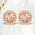 0.93 Carat Genuine Morganite and White Diamond 14K Rose Gold Earrings by Bids.com