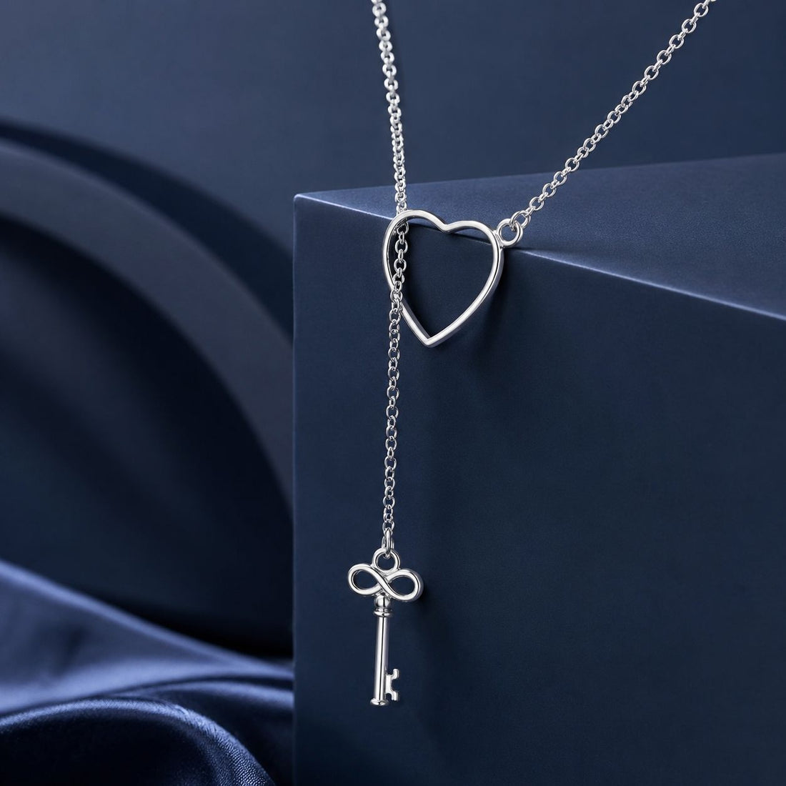 925 Sterling Silver Necklace 55cm with Heart Pendant for Women  DestGlow