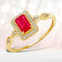 0.75 Carat Genuine Ruby and White Diamond 14K Yellow Gold Ring by Bids.com