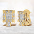 14K Yellow Gold 7/8 Cttw Princess and Baguette-Cut Diamond Square Framed Huggie Hoop Omega Earrings (H-I Color, SI1-SI2 Clarity) by Bids.com