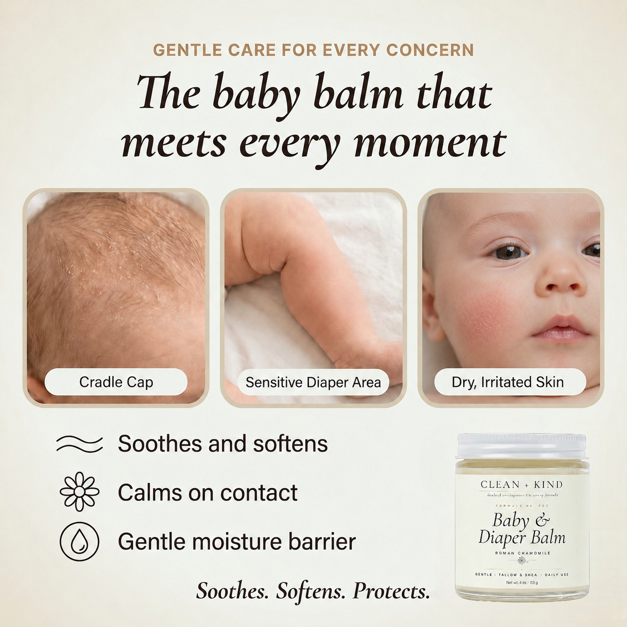 Gentle Baby &amp; Diaper Rash Balm by Clean + Kind