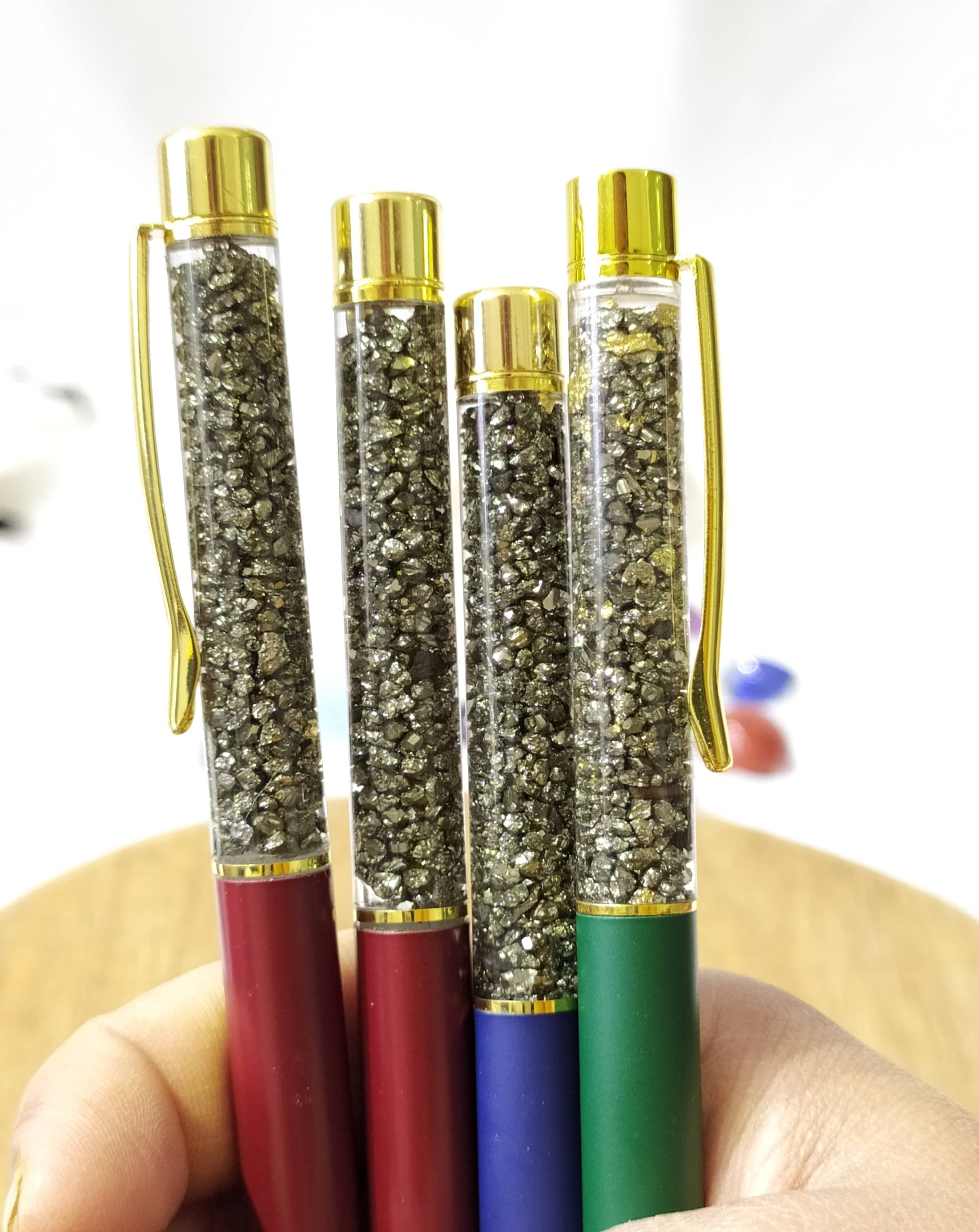 Pyrite Crystal Pen, Manifestation Pen, Healing Pen.  DestGlow