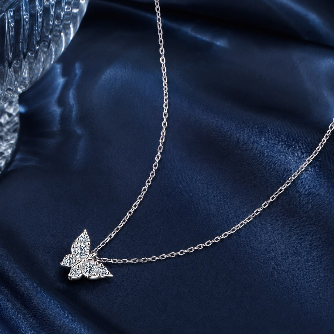 925 Sterling Silver Plated White Gold Moissanite Necklace 40+5cm for Women  DestGlow