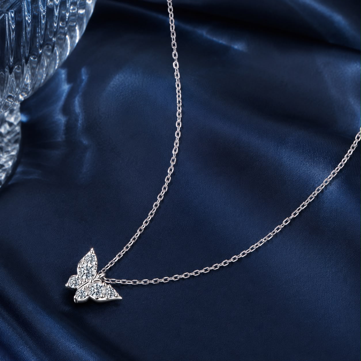 925 Sterling Silver Plated White Gold Moissanite Necklace 40+5cm for Women  DestGlow