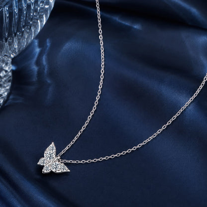 925 Sterling Silver Plated White Gold Moissanite Necklace 40+5cm for Women  DestGlow