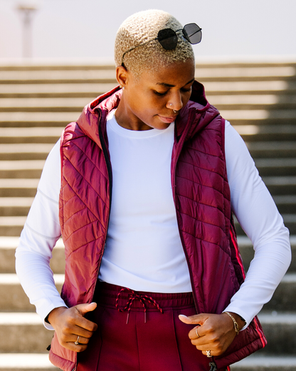 Powerstripe Eco-Friendly Down Hooded Vest by Goal Five