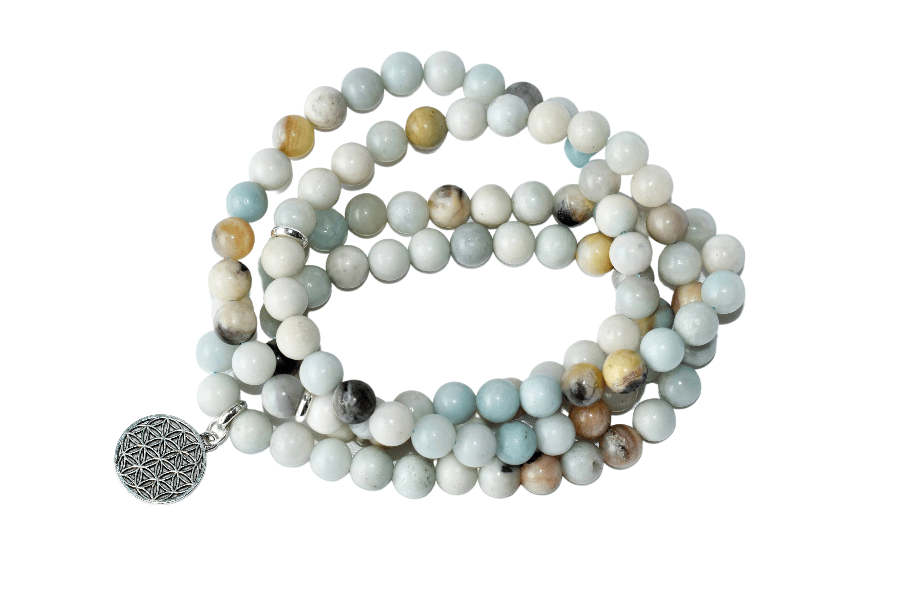 Multi Amazonite Beads Mala Bracelet, 108 Prayer Beads Necklace (Good luck and Fortune)  DestGlow